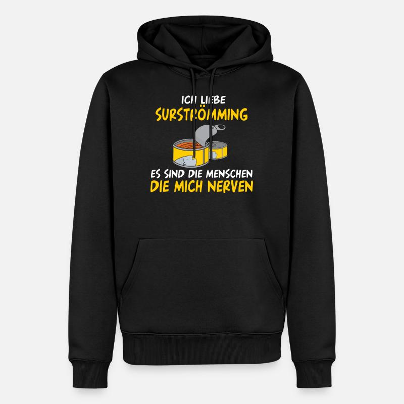 Surströmming Challenge Gammelfisch Kotzfisch - Männer Premium Bio Hoodie - Schwarz