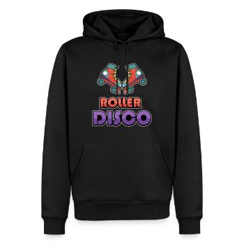 Roller Disco patineuse - Sweat à capuche Premium bio Homme - noir - Devant - Nico (187cm)