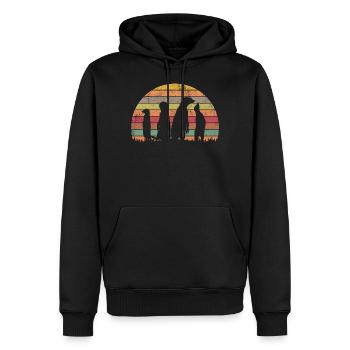 Suricate | Retro suricate rétro cadeau - Sweat à capuche Premium bio Homme - noir - Devant - Nico (187cm)