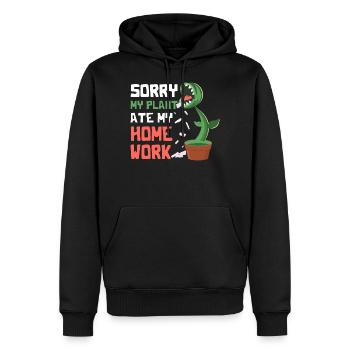 My Plant Ate My Homework Venus Flytrat Funny - Men’s Premium Organic Hoodie - black - Front - Nico (187cm)
