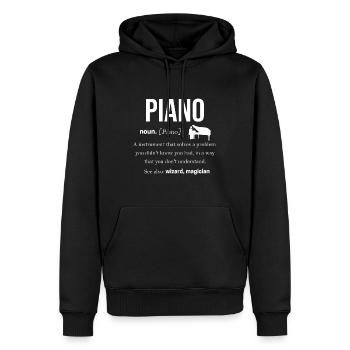 Piano - Männer Premium Bio Hoodie - Schwarz - Vorne - Nico (187cm)