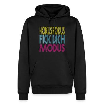 Hokus Pokus Fick dich Modus Lustige Sprüche Ironie - Männer Premium Bio Hoodie - Schwarz - Vorne - Nico (187cm)