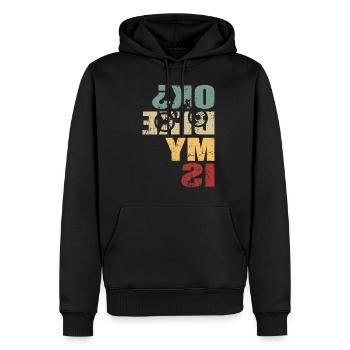Is My Bike Ok - E-Bike Bike Cyclist - Men’s Premium Organic Hoodie - black - Front - Nico (187cm)