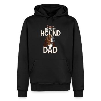 Happy Basset-Hound Papa - Sweat à capuche Premium bio Homme - noir - Devant - Nico (187cm)