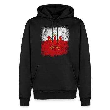 Tyrol tyrolien aigles armoiries Retro Drapeau drapeau - Sweat à capuche Premium bio Homme - noir - Devant - Nico (187cm)