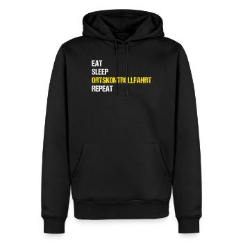 Eat Sleep Ortskontrollfahrt Repeat OKF Fahrt - Männer Premium Bio Hoodie - Schwarz - Vorne - Nico (187cm)