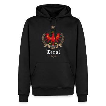 Tyrole couronne de laurier Armoiries tyroliennes Aigle Original - Sweat à capuche Premium bio Homme - noir - Devant - Nico (187cm)