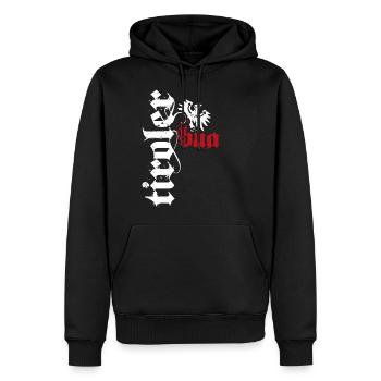 Tiroler Bua Tirol Bekleidung Adler Wappen - Männer Premium Bio Hoodie - Schwarz - Vorne - Nico (187cm)