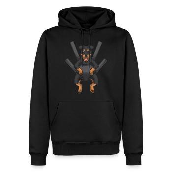 Chasseur allemand Chien - Sweat à capuche Premium bio Homme - noir - Devant - Nico (187cm)