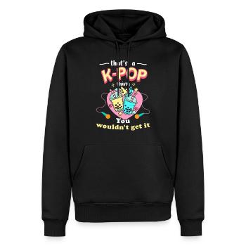 K-Pop - Sweat à capuche Premium bio Homme - noir - Devant - Nico (187cm)