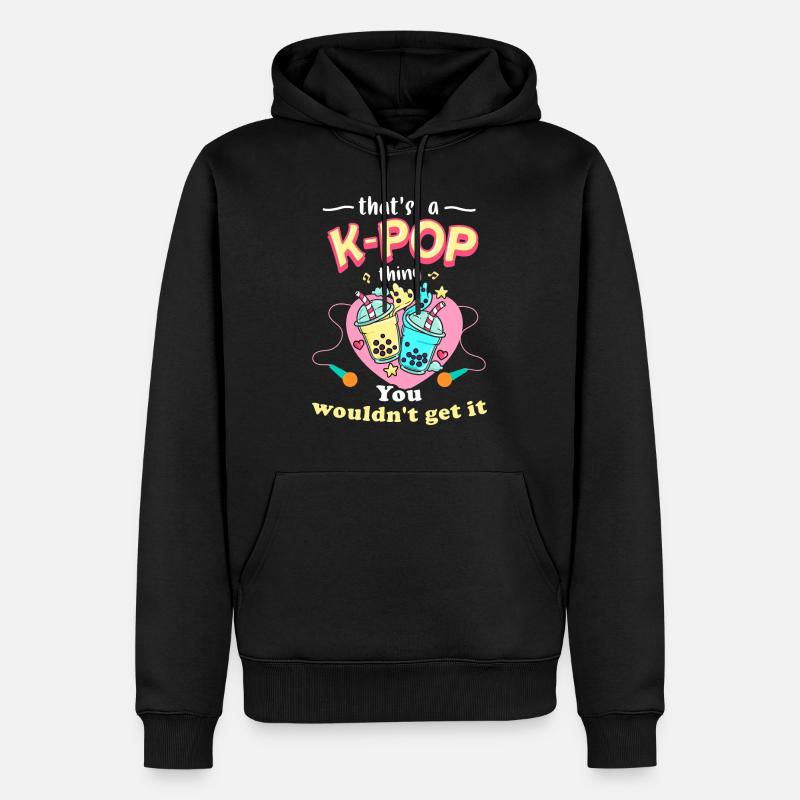 K-Pop - Sweat à capuche Premium bio Homme - noir