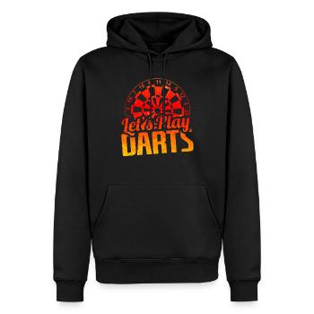 Jeu de fléchettes Joueurs Cadeau - Sweat à capuche Premium bio Homme - noir - Devant - Nico (187cm)