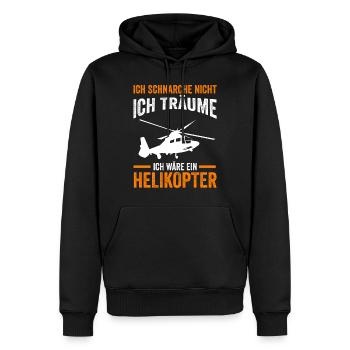 Helikopter Hubschrauberpilot Hubschrauber - Männer Premium Bio Hoodie - Schwarz - Vorne - Nico (187cm)