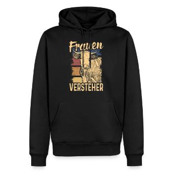 Kuh Retro Kühe Bauer Frauen Versteher Vintage - Männer Premium Bio Hoodie - Schwarz - Vorne - Nico (187cm)