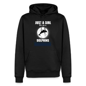 Delfin Mädchen Delfine Geschenk - Männer Premium Bio Hoodie - Schwarz - Vorne - Nico (187cm)