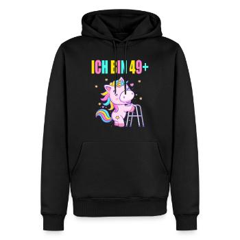 50 Jahre Einhorn ich bin 49+ 50. Geburtstag - Männer Premium Bio Hoodie - Schwarz - Vorne - Nico (187cm)