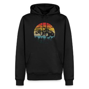 tracteur - Sweat à capuche Premium bio Homme - noir - Devant - Nico (187cm)