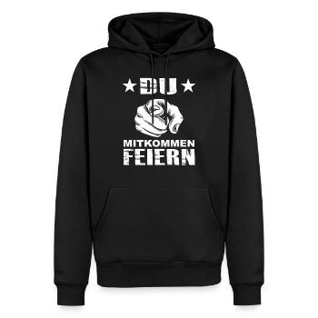 Du Mitkommen Feiern - Party Fest Festival Lustige - Männer Premium Bio Hoodie - Schwarz - Vorne - Nico (187cm)