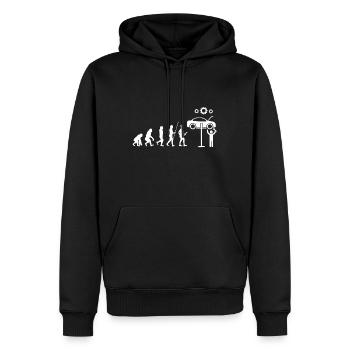mechanic - Men’s Premium Organic Hoodie - black - Front - Nico (187cm)