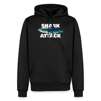 Shark Attack - Hai T-Shirt - Männer Premium Bio Hoodie - Schwarz - Vorne - Nico (187cm)