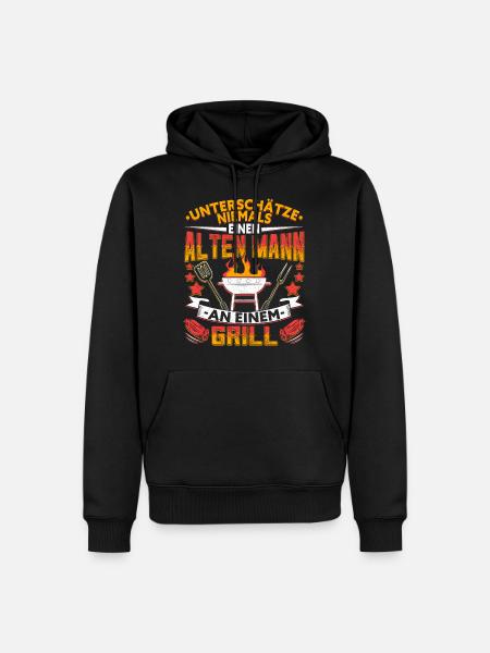 Griller Grillen lustig - Männer Premium Bio Hoodie - Schwarz