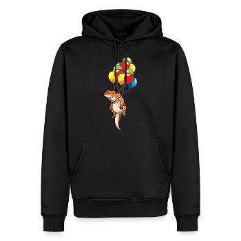Bartagame mit Luftballons - Männer Premium Bio Hoodie - Schwarz - Vorne - Nico (187cm)