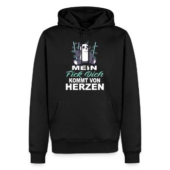 Mein Fick Dich Kommt Von Herzen - Fick Dich - Männer Premium Bio Hoodie - Schwarz - Vorne - Nico (187cm)