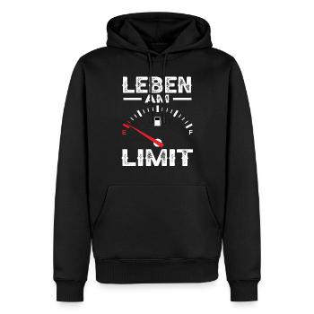 Leben am Limit Benzin Tankanzeige Auto Pkw Tuning - Männer Premium Bio Hoodie - Schwarz - Vorne - Nico (187cm)