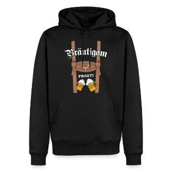 Bräutigam Lerderhose JGA Männer Tracht Bayern Bier - Männer Premium Bio Hoodie - Schwarz - Vorne - Nico (187cm)