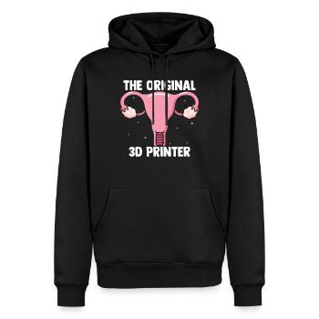The Original 3D Printer Funny 3D Printing Uterus P - Männer Premium Bio Hoodie - Schwarz - Vorne - Nico (187cm)