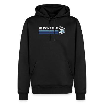 I'd Print That Retro 3D Printing Additive Manufact - Männer Premium Bio Hoodie - Schwarz - Vorne - Nico (187cm)