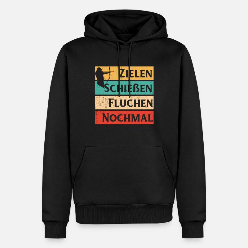Bogenschießen - Männer Premium Bio Hoodie - Schwarz