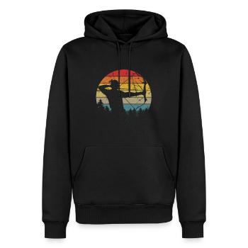 Tir à l’arc Tshirt Arc arc Archery - Sweat à capuche Premium bio Homme - noir - Devant - Nico (187cm)