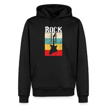 Rock rock - Sweat à capuche Premium bio Homme - noir - Devant - Nico (187cm)