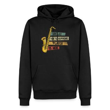Saxophonist Saxophonspieler Blasmusik Saxophon - Männer Premium Bio Hoodie - Schwarz - Vorne - Nico (187cm)