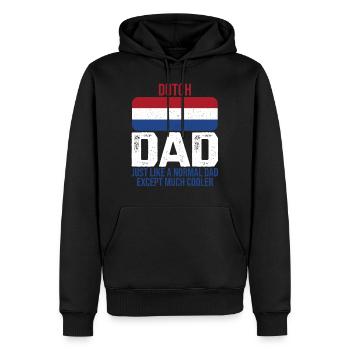 Dutch Dad Pays-Bas Conception du drapeau pour le - Sweat à capuche Premium bio Homme - noir - Devant - Nico (187cm)