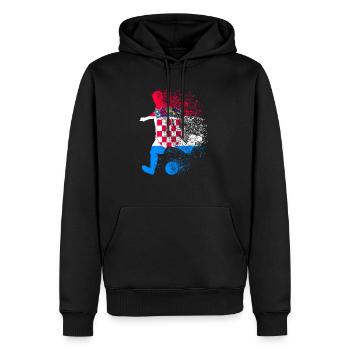 Kroatien Fußballer Fußball Fußballspieler - Männer Premium Bio Hoodie - Schwarz - Vorne - Nico (187cm)