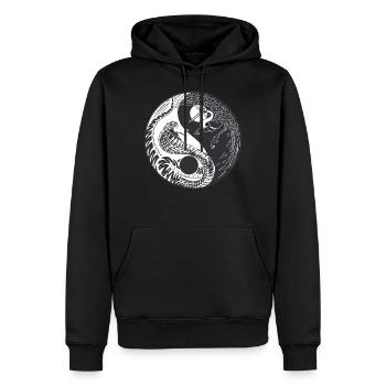 Yin Yang Japon Buddha Zen Méditation Cadeau - Sweat à capuche Premium bio Homme - noir - Devant - Nico (187cm)