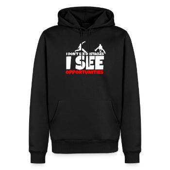 I Don't See Obstacles I See Opportunity Parkour Tr - Männer Premium Bio Hoodie - Schwarz - Vorne - Nico (187cm)