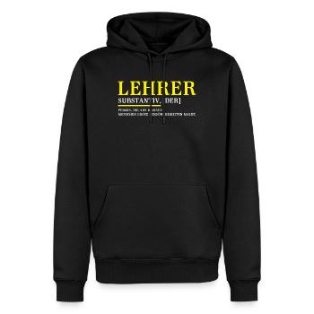Lehrer | Lustige Lehrer Geschenke - Männer Premium Bio Hoodie - Schwarz - Vorne - Nico (187cm)