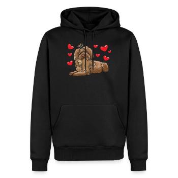 Bolonka Zwetna chien avec doublure - Sweat à capuche Premium bio Homme - noir - Devant - Nico (187cm)