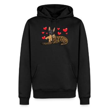 Hollandse Herdershond Berger hollandais - Sweat à capuche Premium bio Homme - noir - Devant - Nico (187cm)