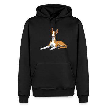 Podenco chien - Sweat à capuche Premium bio Homme - noir - Devant - Nico (187cm)