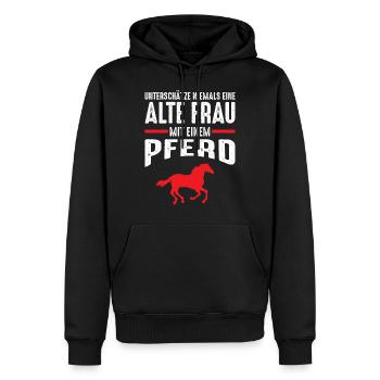 Reiterin Pferd Reiten Reitsport Pferdesprüche - Männer Premium Bio Hoodie - Schwarz - Vorne - Nico (187cm)