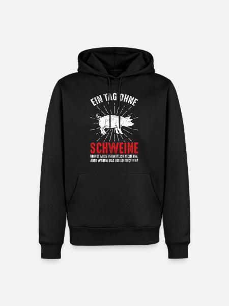 Schwein - Männer Premium Bio Hoodie - Schwarz
