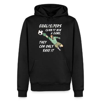 FUßBALL GOALKEEPER - Männer Premium Bio Hoodie - Schwarz - Vorne - Nico (187cm)