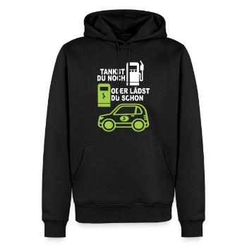 Elektroauto E-Auto Elektro Auto E-Mobilität - Männer Premium Bio Hoodie - Schwarz - Vorne - Nico (187cm)