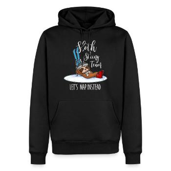 Sloth Skiing Team - Vintage Look - Männer Premium Bio Hoodie - Schwarz - Vorne - Nico (187cm)