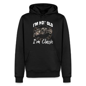 Je ne suis pas vieux, je suis classique - Sweat à capuche Premium bio Homme - noir - Devant - Nico (187cm)