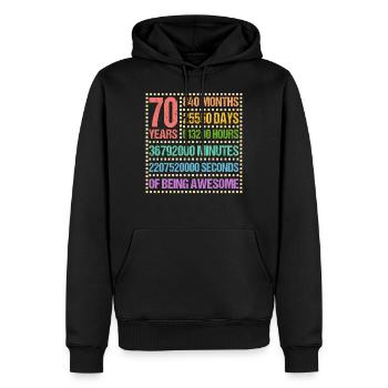 70 Jahre Siebzig Geburtstag Geschenk - Männer Premium Bio Hoodie - Schwarz - Vorne - Nico (187cm)